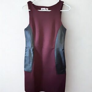 BCBGeneration Bordeaux and Black Mini Cocktail Dress